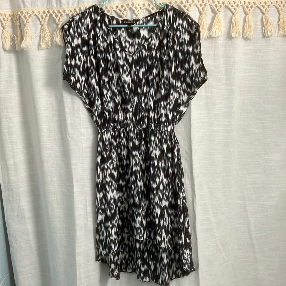 Express - Asymmetrical Blue & White dress size small